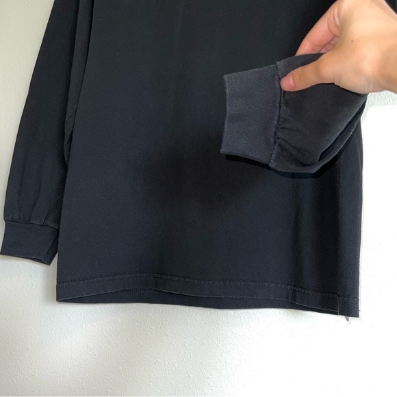 Vans Off the Wall Checkered Long Sleeve Black Crew Neck T-Shirt Size Medium - Picture 9 of 13